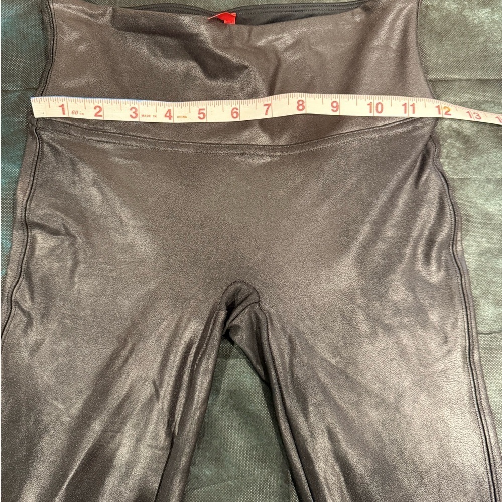 🔥Spanks Black Shimmer women’s Black Faux Leather Leggings🔥 - Picture 9 of 9